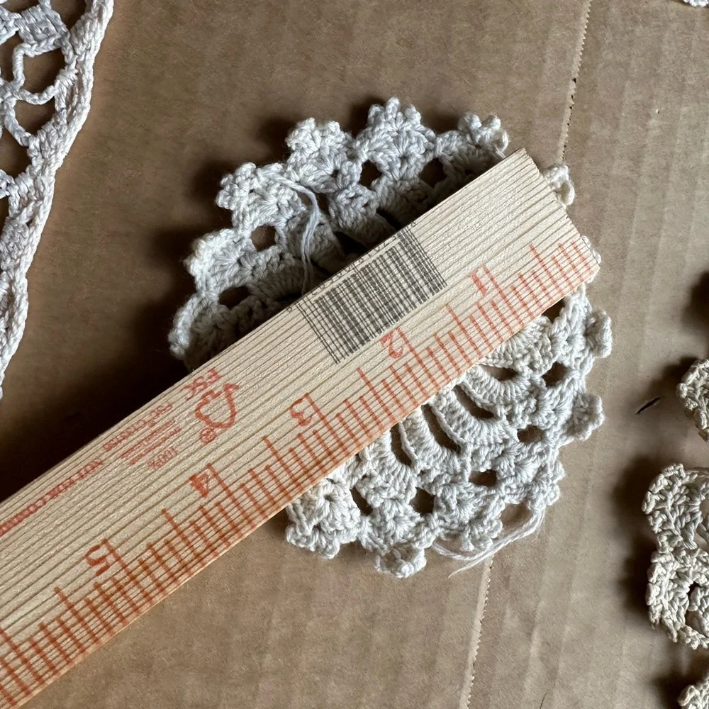 Vintage Doilies 4 piece lot - light stains